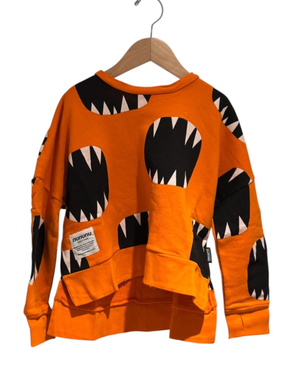 NUNUNU orange roar mouth print boxy sweatshirt - 6-7